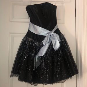 Strapless black dress